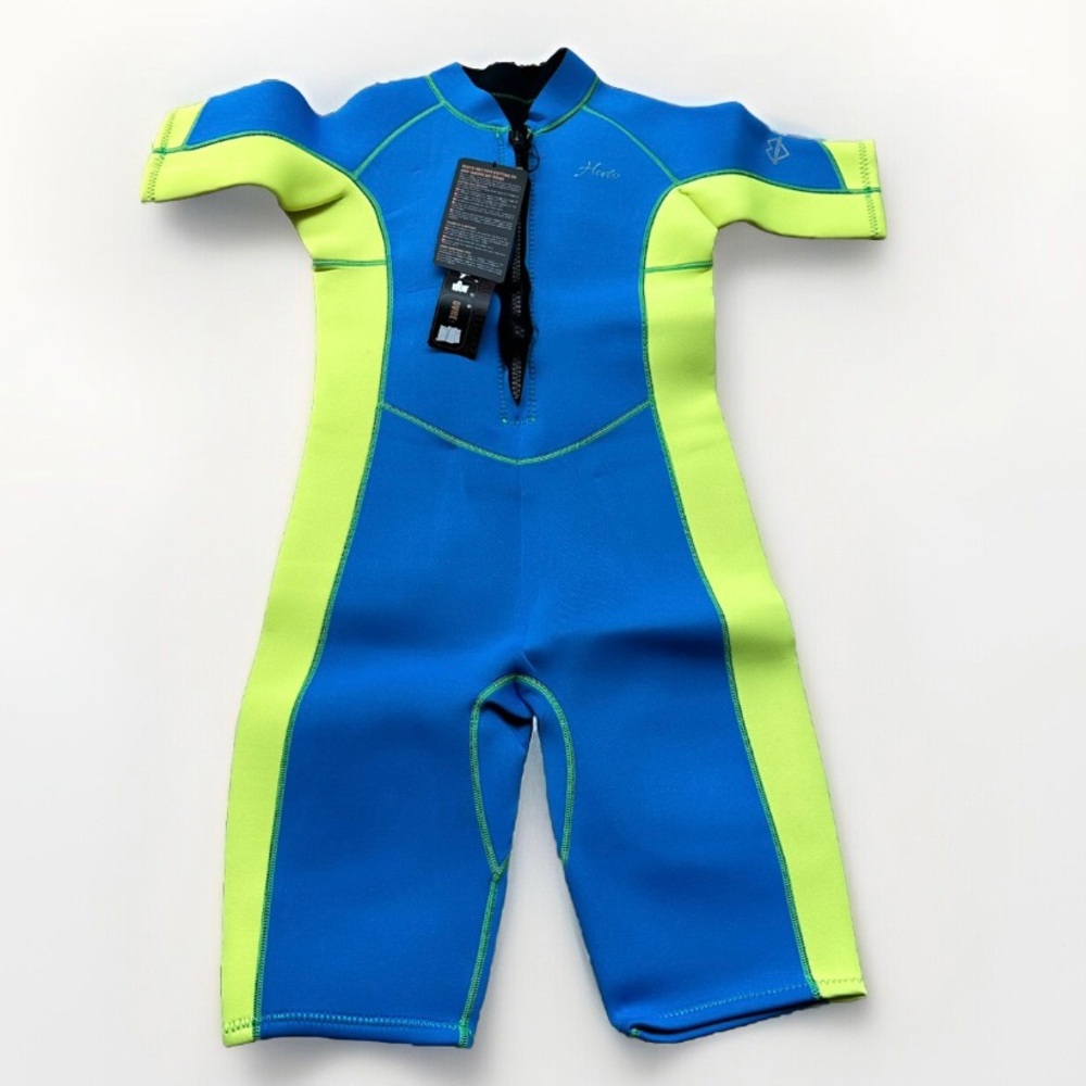 Hevto Kids Wetsuit Youth Size 13 Shorty 2mm Neoprene Front Zip Short Sleeve NEW